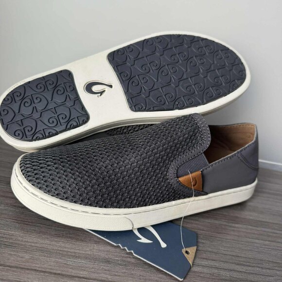 Olukai Pehuea Slip-On Shoes  $100 in Pavement Gray - Picture 6 of 16
